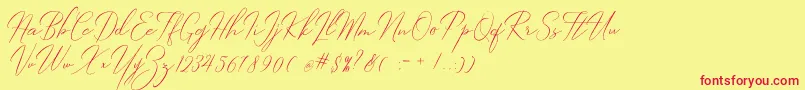 Robertortiz Font – Red Fonts on Yellow Background
