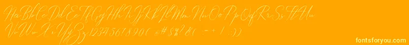 Robertortiz Font – Yellow Fonts on Orange Background