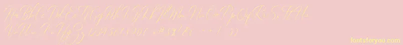 Robertortiz Font – Yellow Fonts on Pink Background