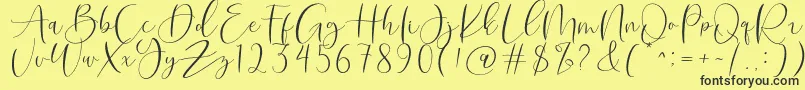 Roberts Humter Font – Black Fonts on Yellow Background