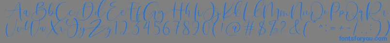 Roberts Humter Font – Blue Fonts on Gray Background