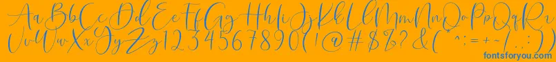 Roberts Humter-Schriftart – Blaue Schriften auf orangefarbenem Hintergrund