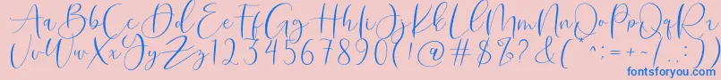 Roberts Humter-Schriftart – Blaue Schriften auf rosa Hintergrund