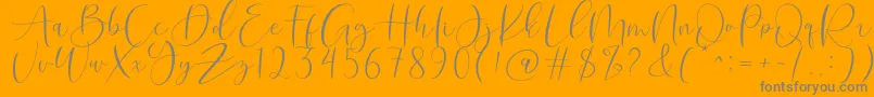 Roberts Humter Font – Gray Fonts on Orange Background