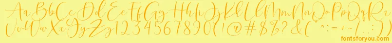 Roberts Humter Font – Orange Fonts on Yellow Background