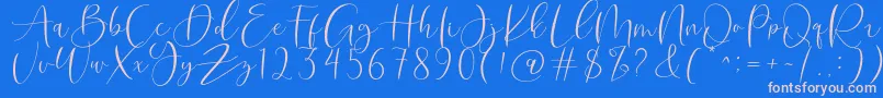 Roberts Humter Font – Pink Fonts on Blue Background