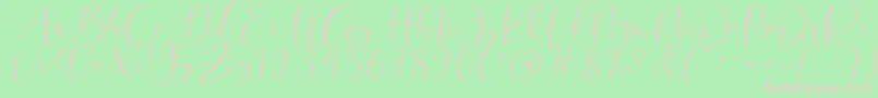 Roberts Humter Font – Pink Fonts on Green Background