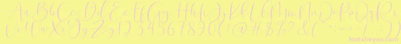 Roberts Humter Font – Pink Fonts on Yellow Background