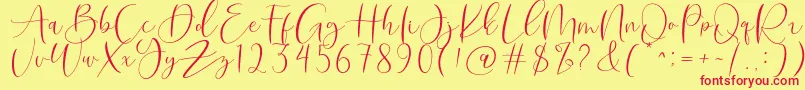 Roberts Humter Font – Red Fonts on Yellow Background