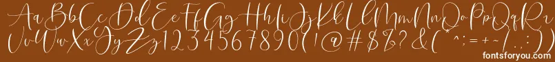 Roberts Humter-Schriftart – Weiße Schriften auf braunem Hintergrund