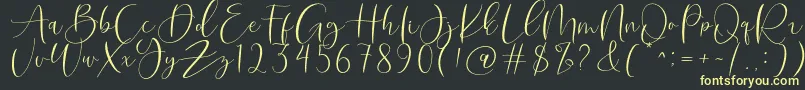 Roberts Humter Font – Yellow Fonts on Black Background