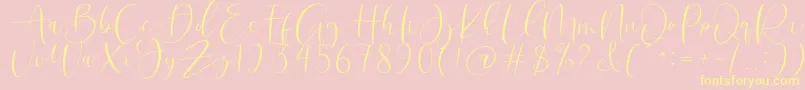 Roberts Humter-Schriftart – Gelbe Schriften auf rosa Hintergrund