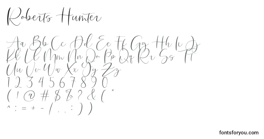 Roberts Humter (138823)-fontti – aakkoset, numerot, erikoismerkit