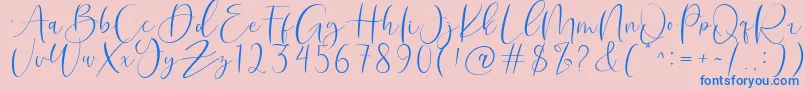 Roberts Humter-Schriftart – Blaue Schriften auf rosa Hintergrund