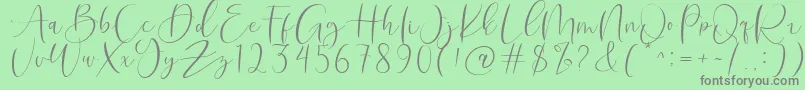 Roberts Humter Font – Gray Fonts on Green Background