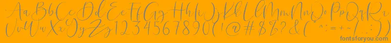 Roberts Humter-Schriftart – Graue Schriften auf orangefarbenem Hintergrund