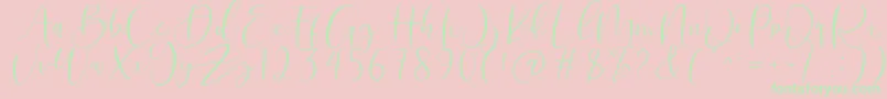 Roberts Humter Font – Green Fonts on Pink Background