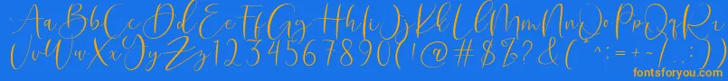 Roberts Humter Font – Orange Fonts on Blue Background
