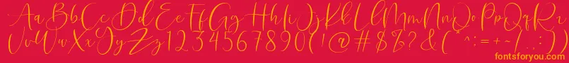 Roberts Humter Font – Orange Fonts on Red Background