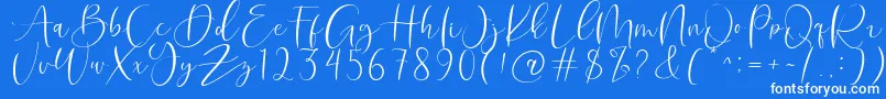 Roberts Humter-Schriftart – Weiße Schriften auf blauem Hintergrund