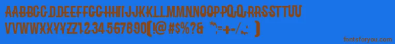 Robinson Font – Brown Fonts on Blue Background