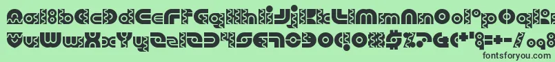 フォントRobo Arriba – 緑の背景に黒い文字