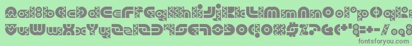 フォントRobo Arriba – 緑の背景に灰色の文字