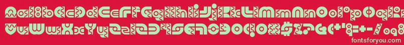 フォントRobo Arriba – 赤い背景に緑の文字