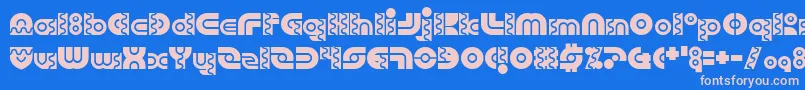 フォントRobo Arriba – ピンクの文字、青い背景