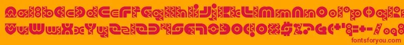 フォントRobo Arriba – オレンジの背景に赤い文字