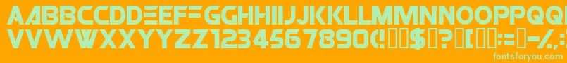 ROBO Font – Green Fonts on Orange Background