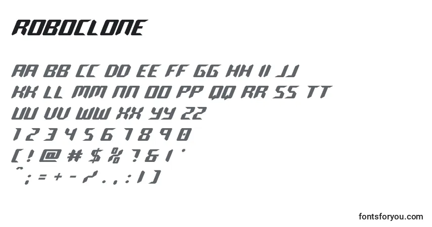 Шрифт Roboclone – алфавит, цифры, специальные символы