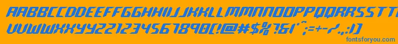 roboclone Font – Blue Fonts on Orange Background