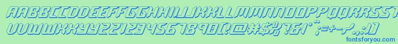 roboclone3d Font – Blue Fonts on Green Background