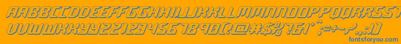 roboclone3d Font – Blue Fonts on Orange Background