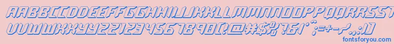 roboclone3d-Schriftart – Blaue Schriften auf rosa Hintergrund