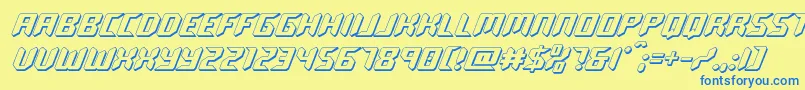 roboclone3d Font – Blue Fonts on Yellow Background