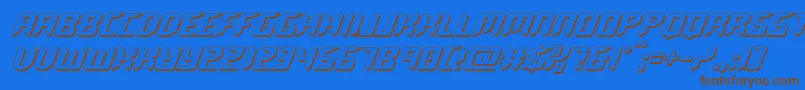 roboclone3d-Schriftart – Braune Schriften auf blauem Hintergrund