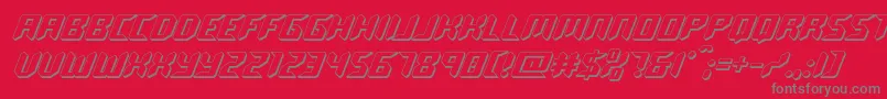 roboclone3d-Schriftart – Graue Schriften auf rotem Hintergrund