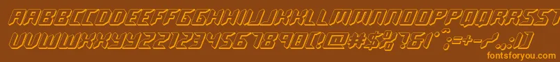 roboclone3d-fontti – oranssit fontit ruskealla taustalla