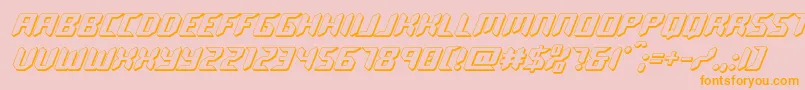 roboclone3d-Schriftart – Orangefarbene Schriften auf rosa Hintergrund