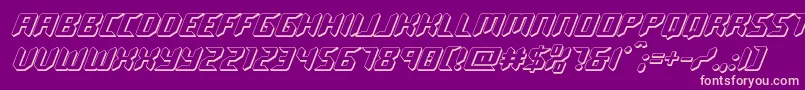 roboclone3d Font – Pink Fonts on Purple Background