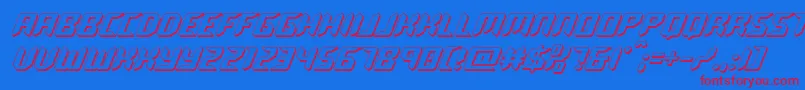 roboclone3d Font – Red Fonts on Blue Background