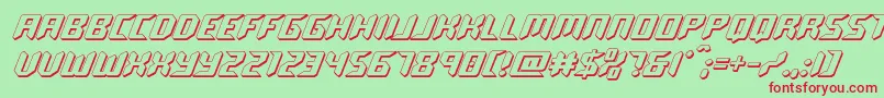 roboclone3d Font – Red Fonts on Green Background