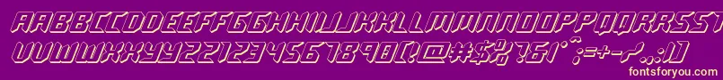 roboclone3d Font – Yellow Fonts on Purple Background