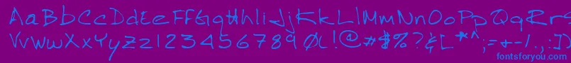 フォントLehn264 – 紫色の背景に青い文字