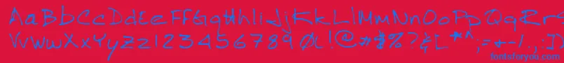 フォントLehn264 – 赤い背景に青い文字