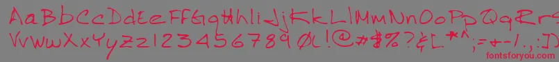 フォントLehn264 – 赤い文字の灰色の背景