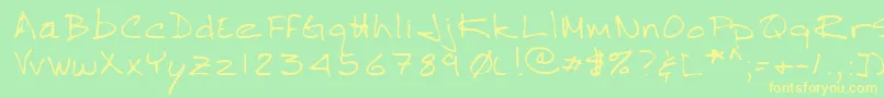 Lehn264 Font – Yellow Fonts on Green Background