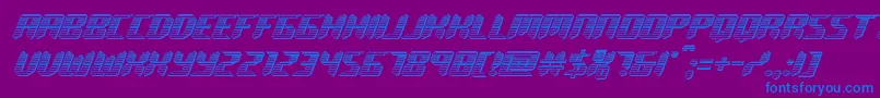 roboclonechrome-Schriftart – Blaue Schriften auf violettem Hintergrund